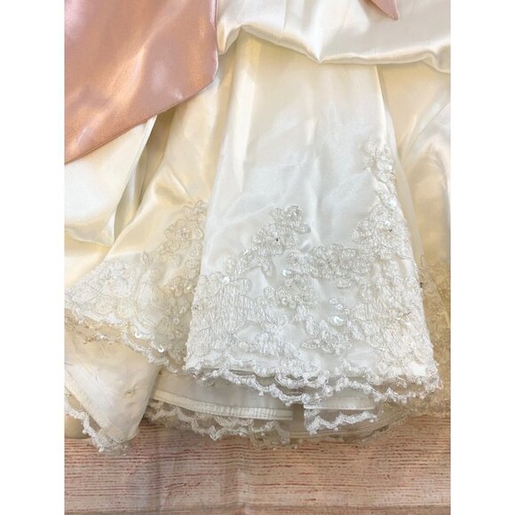 Maggie Sottero Couture Warm Ivory Satin Strapless Embellished Wedding Dress - 6 - Picture 9 of 16